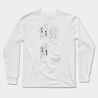 Poker Playing Card Vintage Patent Drawing Long Sleeve T-Shirt